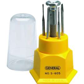 GENERAL S605 Screwdriver Set, Steel, Black Oxide/Nickel