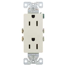 Arrow Hart 1107-9LA Duplex Receptacle Wallplate, 2 -Pole, 15 A, 125 V, NEMA: 5-15R, Light Almond