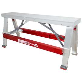 METALTECH I-BMDWB18 Drywall Bench, 48 in OAW, 6-1/4 in OAH, 17-1/2 in OAD, 500 lb Capacity, Red, Aluminum Tabletop