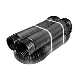 Amerimax FLEX-Drain Series 52001 Drain Pipe Tubing, 4 in, Polypropylene, Black, 50 ft L