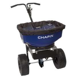 CHAPIN 82088B Professional Sure Spread Salt and Ice Melt Spreader with Baffles, 80 lb Capacity, Poly Hopper