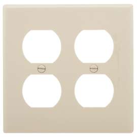 Eaton Wiring Devices 5150LA Receptacle Wallplate, 4-1/2 in L, 2-3/4 in W, Standard, 2 -Gang, Nylon, Light Almond
