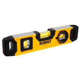 DeWALT DWHT43003 Torpedo Level, 9.7 in L, 3-Vial, Magnetic, Aluminum, Black/Yellow