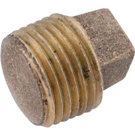 Anderson Metals 738114-02 Solid Pipe Plug, 1/8 in, IPT, Brass
