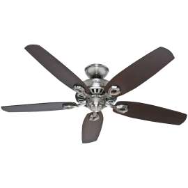 Hunter Builder Elite Series 53241 Ceiling Fan, 5-Blade, Brazilian Cherry/Harvest Mahogany Blade, 52 in Sweep, 3-Speed