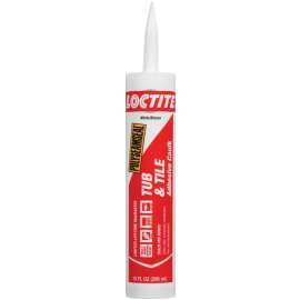 Loctite POLYSEAMSEAL 2154752 Tub and Tile Adhesive Caulk, Almond, 1 to 14 days Curing, 20 to 170 deg F, 10 oz Cartridge