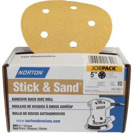 NORTON Stick & Sand 07660701651 Sanding Disc, 6 in Dia, Coated, 100 Grit, Medium, Aluminum Oxide Abrasive
