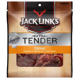 Jack Link's 10000016964 Beef Steak Strip, Teriyaki Flavor, 2.85 oz Bag