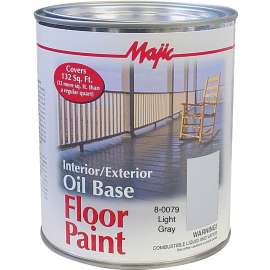 Majic Paints 8-0079-2 Floor Paint, Medium-Gloss, Light Gray, 1 qt Pail