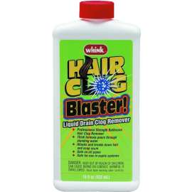 Whink 06216 Hair Clog Blaster, Liquid, Clear, Bleach, 18 oz Bottle