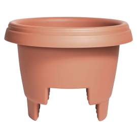 Bloem 477121-1001 Deck Rail Planter, 12 in W, Plastic, Terra Cotta, Matte