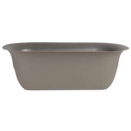 Bloem Modica MR2460 Rail Planter, 24 in W, Round, Plastic, Peppercorn, Matte