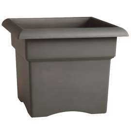 Bloem Veranda VER18908 Deck Box Planter, 18 in W, Square, Plastic, Charcoal