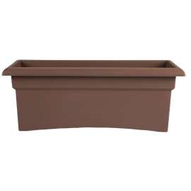 Bloem 57326-CH Deck Box Planter, 26-1/2 in W, Rectangular, Veranda Design, Plastic, Chocolate