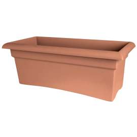 Bloem 57026C Veranda Deck Box, 26 in W, 9.8 in D, Square, Plastic, Terracotta