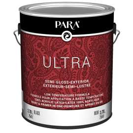 PARA Ultra 7500 PR0047541-16 Exterior Paint, Semi-Gloss, Black