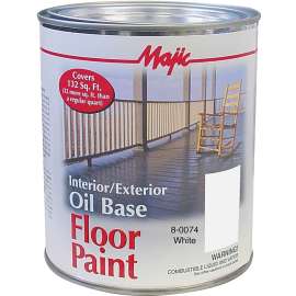 Majic Paints 8-0074-2 Floor Paint, Medium-Gloss, White, 1 qt Pail