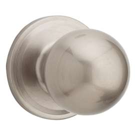Weiser Huntington Series 9GA1010-020 Passage Door Knob, 2-1/8 in Dia Knob, Satin Nickel