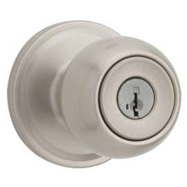 Weiser Huntington Series 9GA5310-057 Entry Door Knob, 2-1/8 in Dia Knob, Satin Nickel