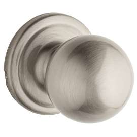 Weiser Huntington Series GA12 HT15 Dummy Door Knob, 2-1/8 in Dia Knob, Satin Nickel