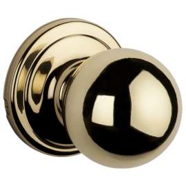 Weiser Huntington Series 9GA1010-017 Passage Door Knob, 2-1/8 in Dia Knob, Brass