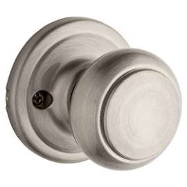 Weiser Troy GA12 T15 Dummy Door Knob, 2-1/16 in Dia Knob, 1-3/8 to 1-3/4 in Thick Door, Satin Nickel