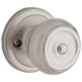 Weiser Phoenix GA12 P15 Dummy Door Knob, 2-3/16 in Dia Knob, 1-3/8 to 1-3/4 in Thick Door, Satin Nickel