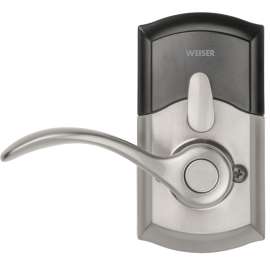 Weiser SmartCode 10 Series 9GED26000-001 Electronic Lock, Grade 2 Grade, Keyed Key, Metal, Satin Nickel, Commercial