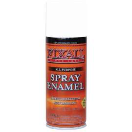 FixALL F1301 Enamel Spray Paint, Gloss, White, 12 oz, Aerosol Can