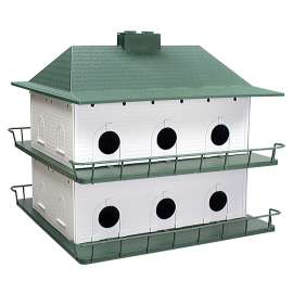 HEATH PH-12 Bird House, 21 in W, 18 in H, Plastic, Green/White