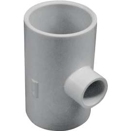 GENOVA 300 Series 31493 Pipe Reducing Tee, 1-1/2 x 1/2 in Run, Slip Run Connection, 1-1/2 in Branch, White