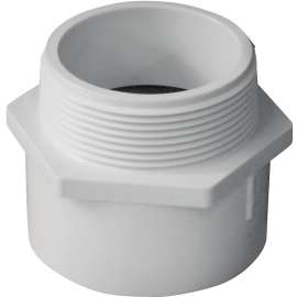 GENOVA 300 Series 30420 Pipe Adapter, 2 in Slip, 2 in MIP, White
