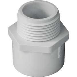 GENOVA 300 Series 30410 Pipe Adapter, 1 in Slip, 1 in MIP, White