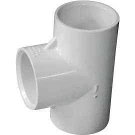 GENOVA 300 Series 31410 Pipe Tee, 1 in Run, Slip Run Connection, 1 in Branch, Slip Joint Branch Connection, White