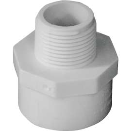 GENOVA 300 Series 30477 Reducing Adapter, 1 in Slip, 3/4 in MIP, White