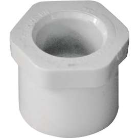GENOVA 300 Series 30215 Pipe Reducing Bushing, 1 in Spigot x 1/2 in Slip, White