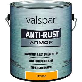 Valspar Anti-Rust Armor 044.0021837.007 Enamel, Gloss, Safety Orange, 1 gal, Can