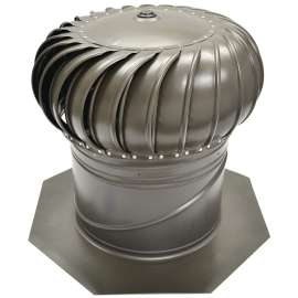 Master Flow GIC12WW Rotary Turbine Ventilator, 12 in Dia Throat, Steel, Weathered Wood