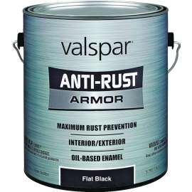 Valspar 21800 Series 044.0021826.007 Enamel, Flat, Black, 1 gal, Can
