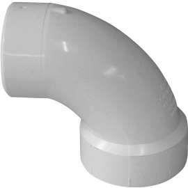 CANPLAS 192456 Sanitary Street Pipe Elbow, 6 in, Spigot x Hub, 90 deg Angle, PVC, White