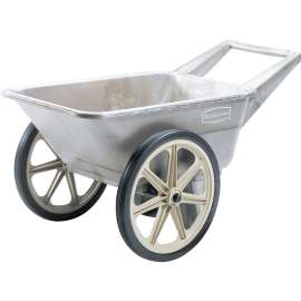 Rubbermaid 565461BLA Utility Cart, 200 lb, Plastic Deck, 2-Wheel, 20 in Wheel, Semi-Pneumatic Wheel, Black
