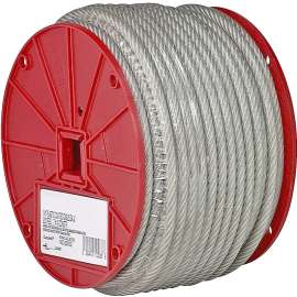 Campbell 7000697 Aircraft Cable, 3/16 in Dia, 250 ft L, 840 lb Working Load, Steel