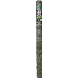 Jackson Wire 12 01 20 16 Poultry Hex Netting, 25 ft L, 48 in W, 20 Gauge, Hexagonal Mesh, 1 in Mesh, Galvanized