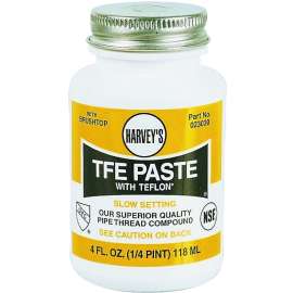 Harvey 023030 Pipe Thread Compound, 4 fl-oz Jar, Liquid, Paste, White