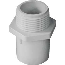 GENOVA 300 Series 30476 Reducing Adapter, 3/4 in Slip, 1 in MIP, White