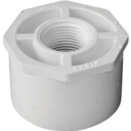 GENOVA 300 Series 34227 Pipe Reducing Bushing, 2 in Spigot x 3/4 in FIP, White