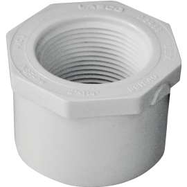 GENOVA 300 Series 34224 Pipe Reducing Bushing, 2 in Spigot x 1-1/4 in FIP, White