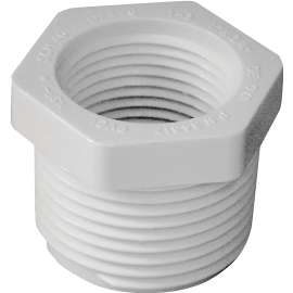 GENOVA 300 Series 34317 Pipe Reducing Bushing, 1 in MIP x 3/4 in FIP, White
