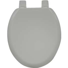 BEMIS 5000-492 Toilet Seat, Molded Wood, Silver, Adjustable Hinge