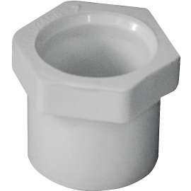 GENOVA 300 Series 30275 Pipe Reducing Bushing, 3/4 in Spigot x 1/2 in Slip, White